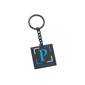 KEY RING SOFT ENAMEL ZINC ALLOY BLACK PLATED